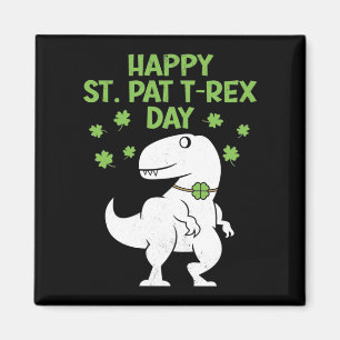Happy St. Pat T-Rex Patrick's Day Funny Dinosaur Magnet