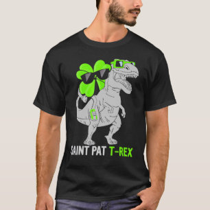 Happy St Pat T Rex Saint Patrick's Day Dinosaur Bo T-Shirt