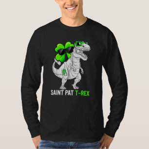 Happy St Pat T Rex Saint Patrick's Day Dinosaur Bo T-Shirt