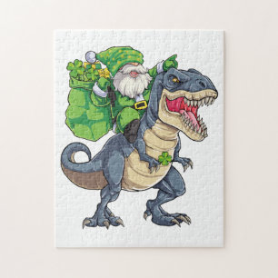 Happy St Pat T Rex Saint Patrick's Day Leprechaun Puzzle