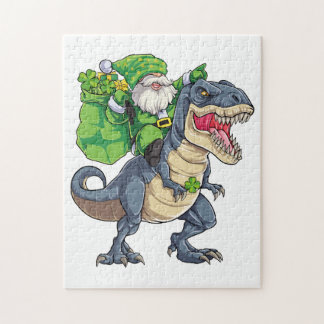 Happy St Pat T Rex Saint Patrick's Day Leprechaun Puzzle