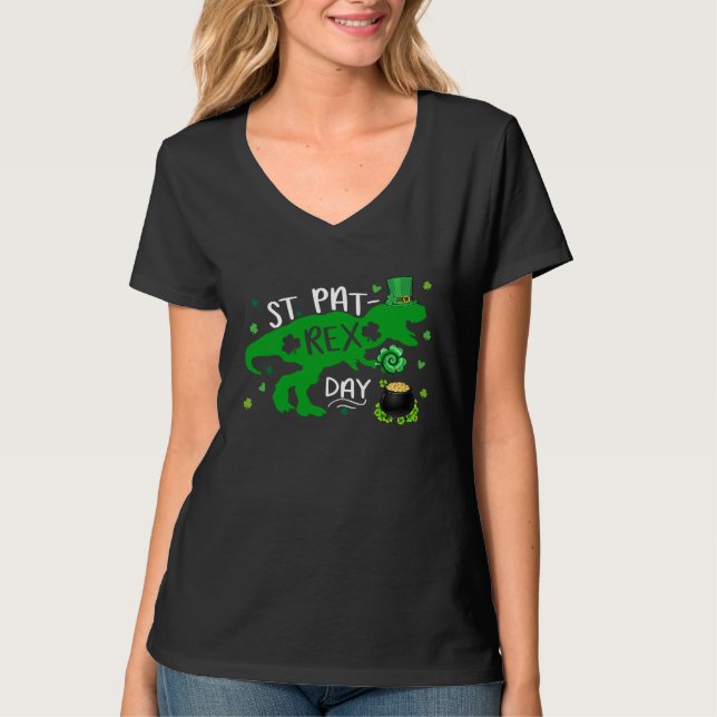 Happy St Pat Trex Day Dino St Patricks Day Kids Bo T-Shirt (Vorderseite)