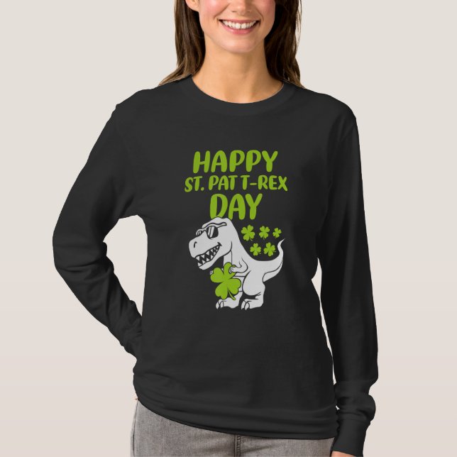 Happy St Pat Trex Day Dino St Patricks Day Kleinki T-Shirt (Vorderseite)
