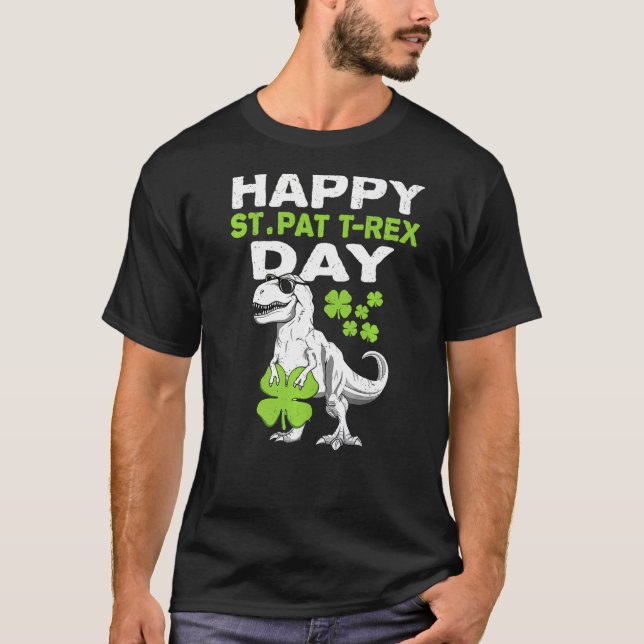 Happy St Pat Trex Day Dino St Patricks Day Kleinki T-Shirt (Vorderseite)