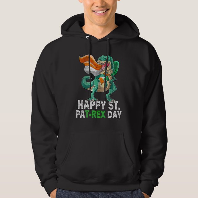 Happy St Pat Trex Day Dino St Patricks Day Toddle Hoodie (Vorderseite)
