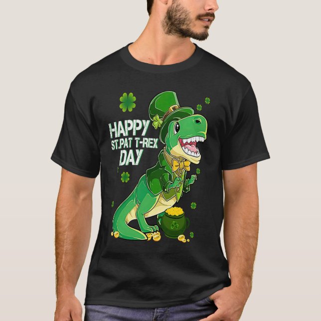 Happy St Pat Trex Day Dino St Patricks Day Toddler T-Shirt (Vorderseite)