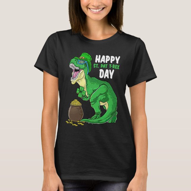 Happy St Pat Trex Day Dino St Patricks Day Toddler T-Shirt (Vorderseite)