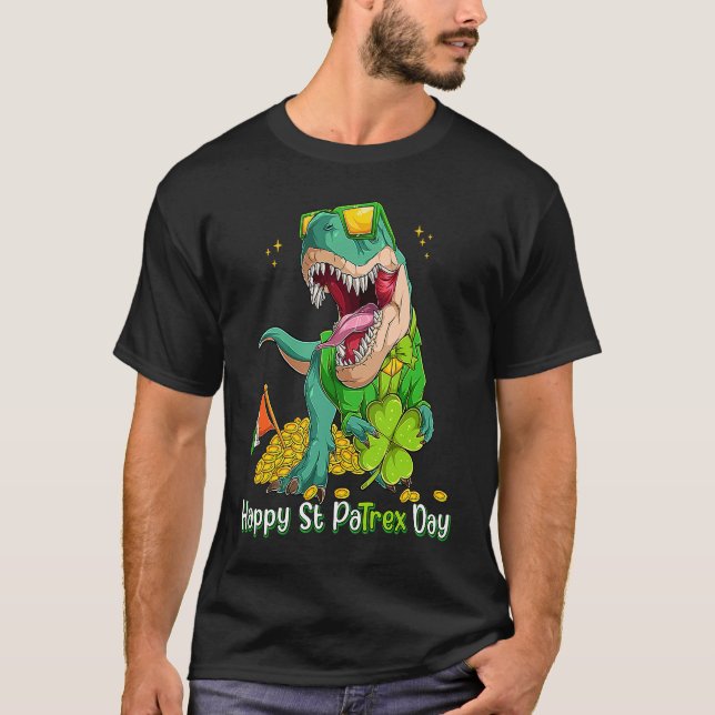 Happy St Pat Trex Day Dino St Patricks Day Toddler T-Shirt (Vorderseite)