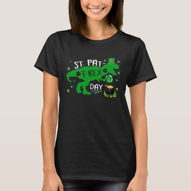 Happy St Pat Trex Day Dino St Patricks Day Toddler T-Shirt (Vorderseite)