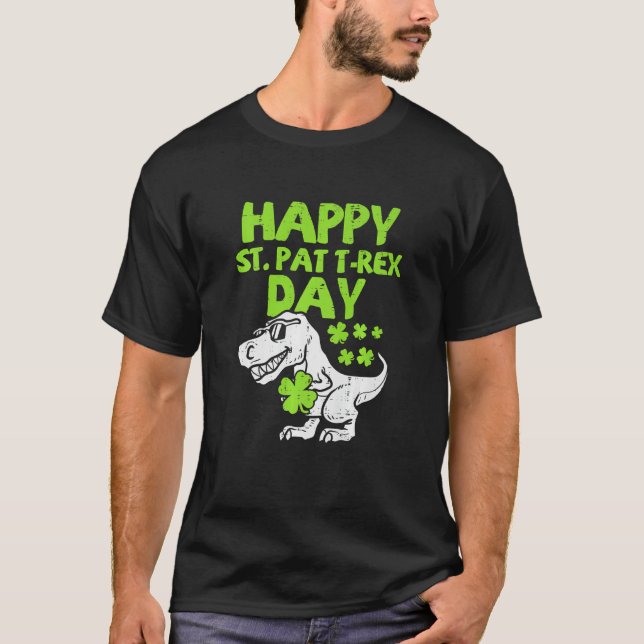 Happy St Pat Trex Day Dino St Patricks Day Toddler T-Shirt (Vorderseite)