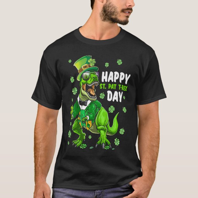 Happy St Pat Trex Day Dino St Patricks Day Toddler T-Shirt (Vorderseite)