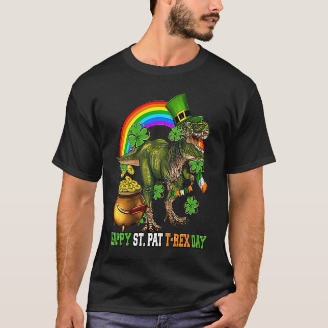 Happy St Pat Trex Day Dino St Patricks Day Toddler T-Shirt (Vorderseite)