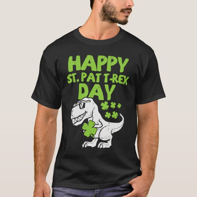 Happy St Pat Trex Day Dino St Patricks Day Toddler T-Shirt (Vorderseite)