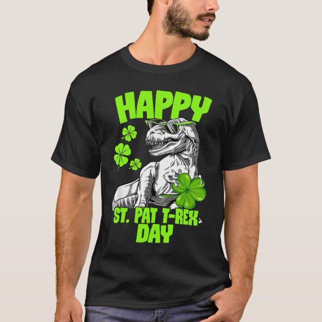 Happy St Pat Trex Day Dino St Patricks Day Toddler T-Shirt (Vorderseite)