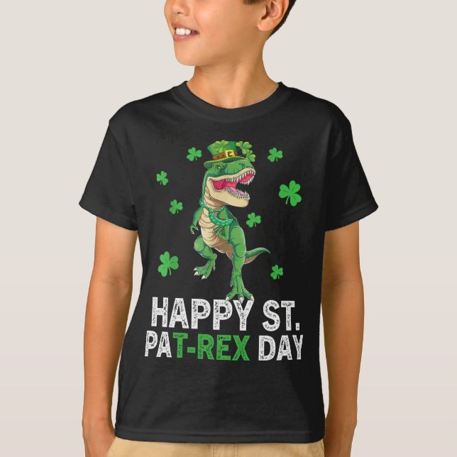 Happy St Pat Trex Day Dinosaur Kleinkind St Patric T-Shirt (Vorderseite)
