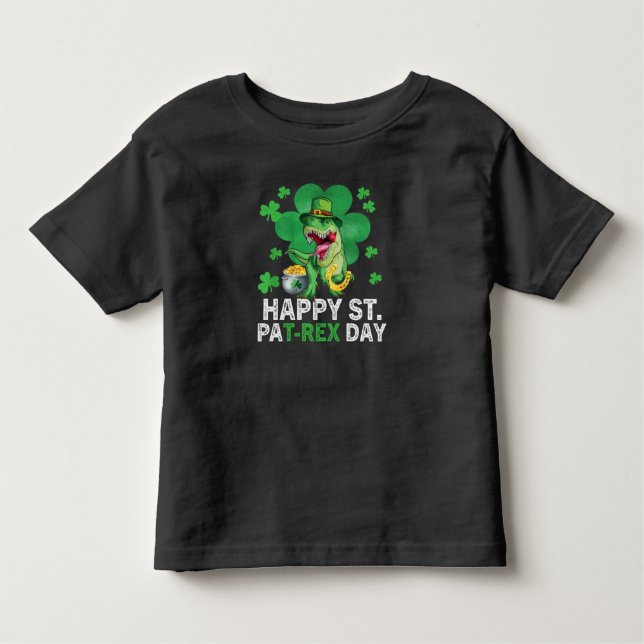 Happy St Pat Trex Day Dinosaur Kleinkind St Patric T-shirt (Vorderseite)
