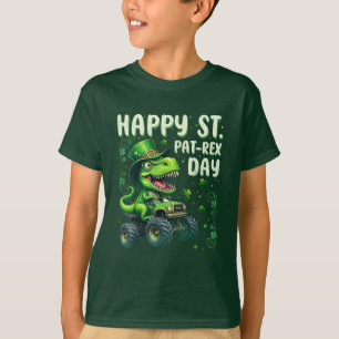 Happy St. Pat Trex Day Dinosaur mit Kleeblättern T-Shirt