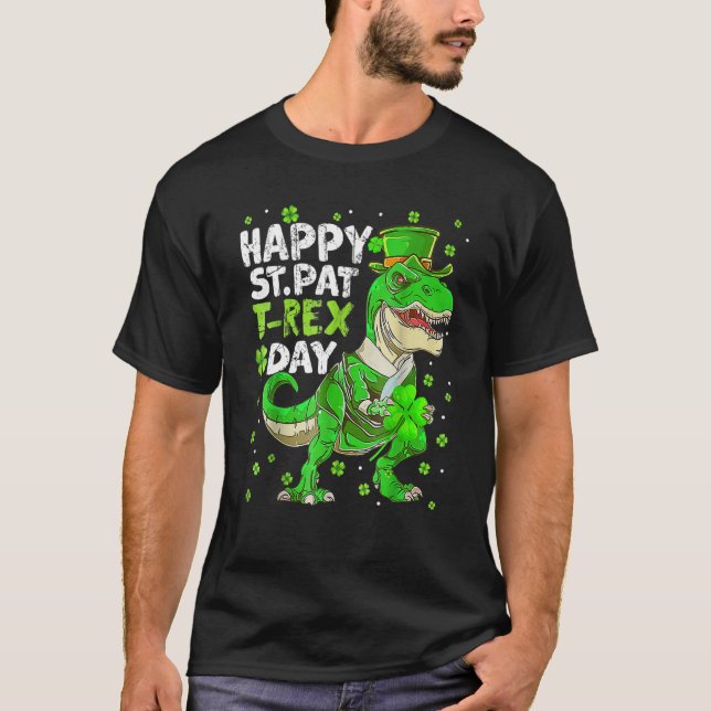 Happy St Pat Trex Day Dinosaur St Patricks Day Tod T-Shirt (Vorderseite)