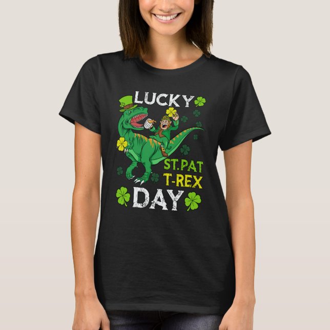 Happy St Pat Trex Day Dinosaur St Patricks Day Tod T-Shirt (Vorderseite)