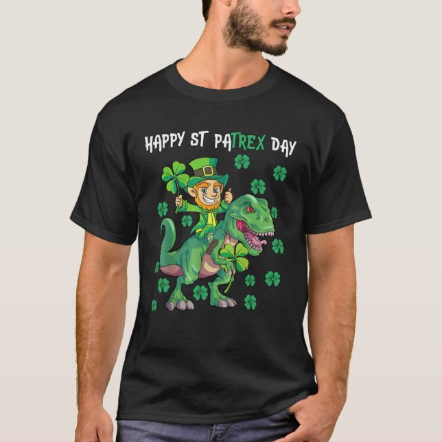 Happy St Pat Trex Day Leprechaun Dino St Patricks  T-Shirt (Vorderseite)