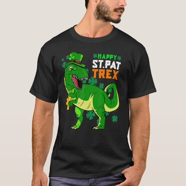 Happy St Pat Trex Day Saint Patrick Dinosaur Boys  T-Shirt (Vorderseite)