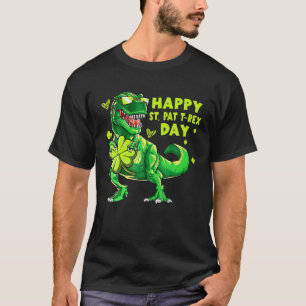 Happy St Pat Trex Day St Patrick Day Dinosaur Gesc T-Shirt
