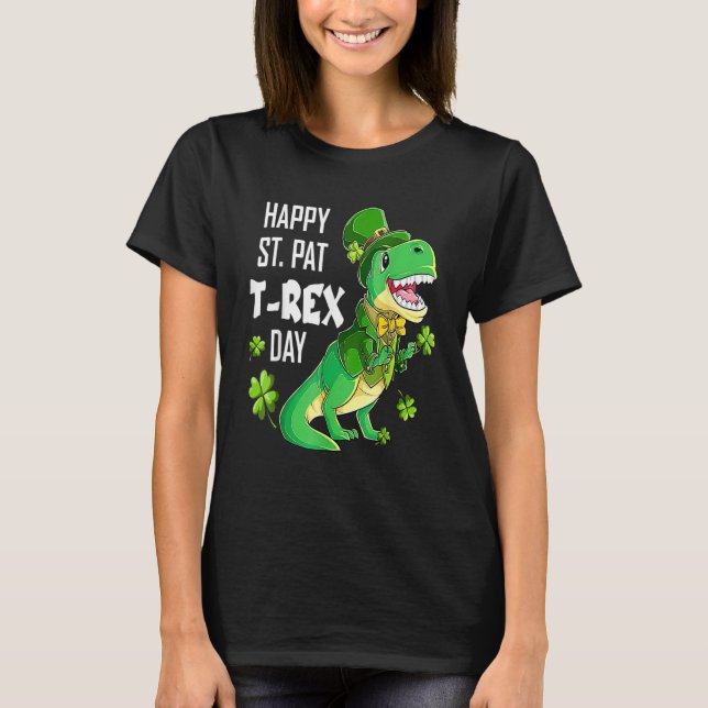 Happy St Pat Trex Day St Patricks Day Dinosaur Luc T-Shirt (Vorderseite)