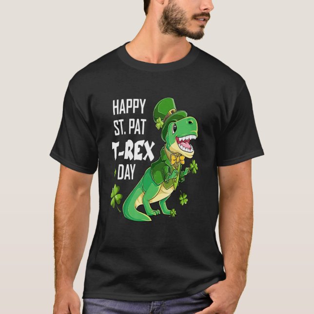 Happy St Pat Trex Day St Patricks Day Dinosaur Luc T-Shirt (Vorderseite)
