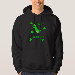 Happy St Pat Trex Saint Patrick's Day Dinosaur Kid Hoodie