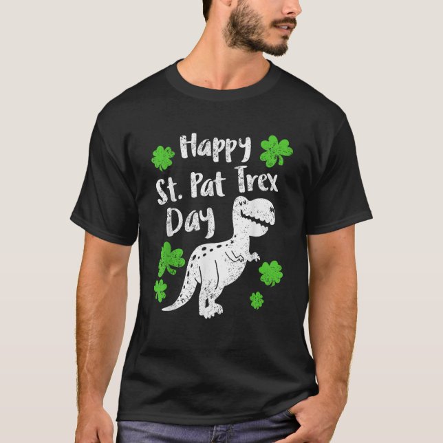 Happy St Pat Trex T Rex Shamrock St Patrick s Day  T-Shirt (Vorderseite)