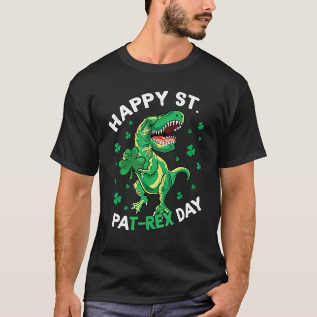 Happy St Patrex Day Funny Irish T-Rex Saint Patric T-Shirt (Vorderseite)