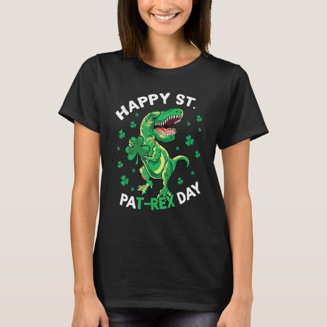 Happy St Patrex Day Funny Irish T-Rex Saint Patric T-Shirt (Vorderseite)