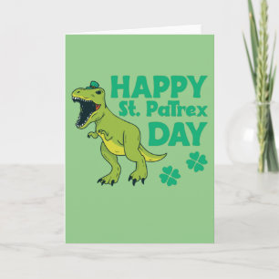 Happy St. Patrex Day Trex St. Patricks Pun Card Karte