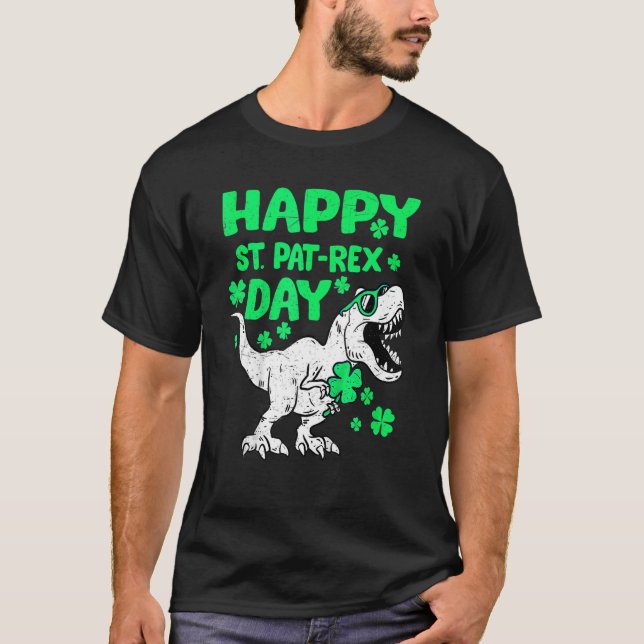Happy St PaTRex Dinosaur Saint Patrick's Day Boys  T-Shirt (Vorderseite)