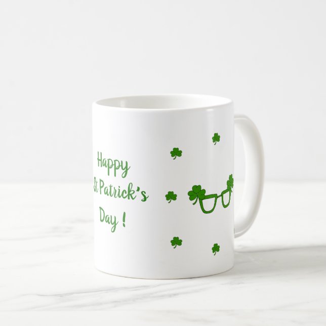 Happy St Patri Minimalistische Niedliche Kaffee Ta Kaffeetasse (VorderseiteRechts)