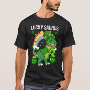 Happy St Patrick Day Lucky Niedlich Saurus mit Rai T-Shirt