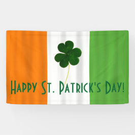 Happy St. Patrick Irish Colors Kleeblatt Banner