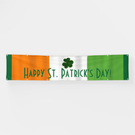 Happy St. Patrick Irish Colors Kleeblatt Banner