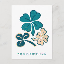 Happy St. Patrick`s Day Clover Kleeblatt Zeichnend Postkarte