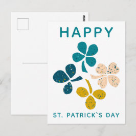 Happy St. Patrick`s Day Clover Kleeblatt Zeichnend Postkarte