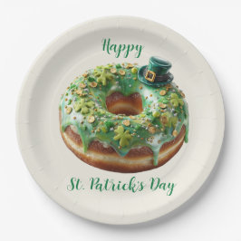 Happy St. Patrick’s Day Donut with Leprechaun Hat Pappteller