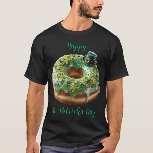 Happy St. Patrick’s Day Donut with Leprechaun Hat T-Shirt (Vorderseite)