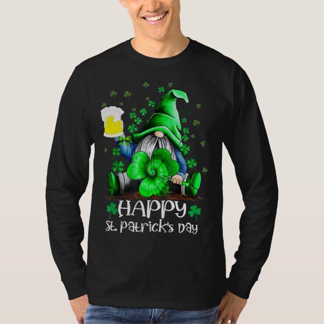 Happy St Patrick s Day Gnome Tie Dye Shamrock T-Shirt (Vorderseite)
