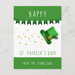 Happy St. Patrick`s Day Gold and Hat Postkarte