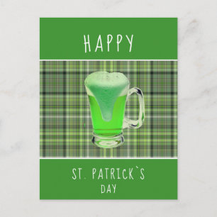 Happy St. Patrick`s Day Green Ber Irish Pattern Postkarte