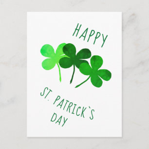 Happy St. Patrick`s day Green Kleeblatts Postkarte