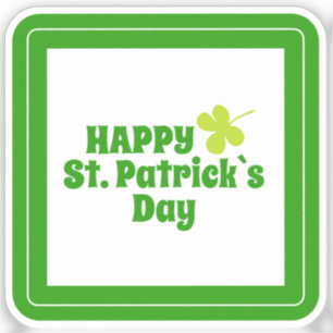 Happy St Patrick`s Day Green Lucky Kleeblatt Aufkleber