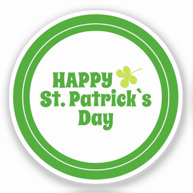 Happy St Patrick`s Day Green Lucky Kleeblatt Aufkleber (Vorderseite)
