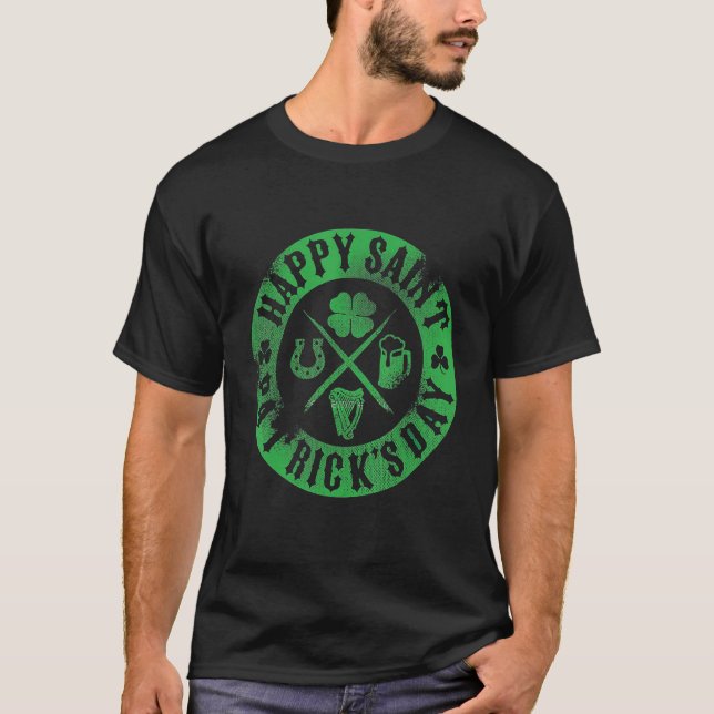 Happy St Patrick S Day Irish Elements Celebrate 2 T-Shirt (Vorderseite)