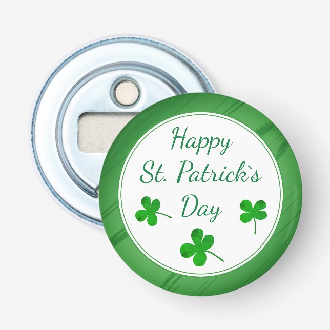 Happy St. Patrick`s Day Irish Green Kleeblatt Flaschenöffner (Vorderseite)
